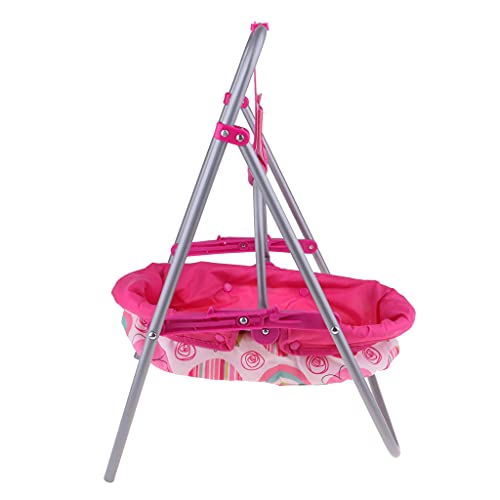 non-brand Silla Columpio de Juguete, Cuna Organizador de Muñecas para Niñas - D
