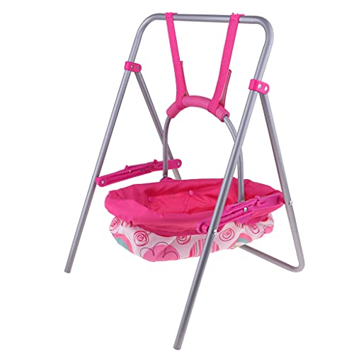 non-brand Silla Columpio de Juguete, Cuna Organizador de Muñecas para Niñas - D