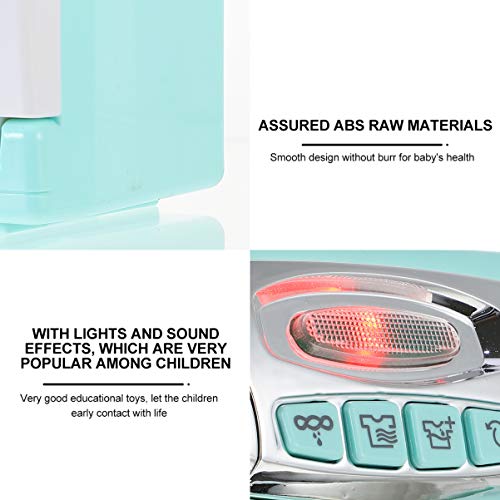 non-branded Juego de Simulación Lavadoras Juguete Plástico Juego de Roles Limpieza Lavadora Juguete Electrónico con Luces de Acción Realistas Sonidos para Niños sin Batería
