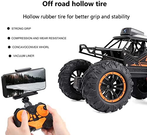 Nsddm Rc Remoto de coches de coches de control con 72 0p HD FPV Cámara, 1/18 Escala Off-Road de control remoto Sensor de la gravedad de camiones rc camiones, carros de monstruo alta velocidad for adul