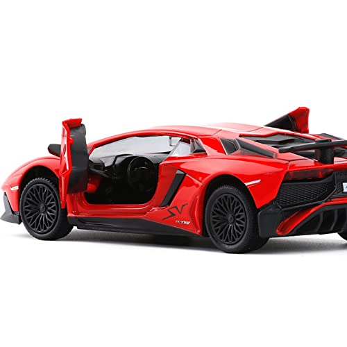 oubofang 5 Pulgadas Compatible con Lamborghini LP750 Modelo de Coche de aleación para niños, niñas y niños, Cuerpo de Metal, Puerta Abierta, Coche de Juguete para niños - Azul, Rojo, Negro