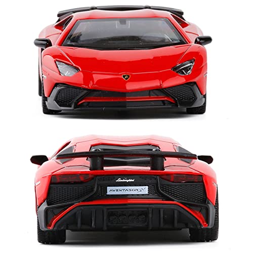 oubofang 5 Pulgadas Compatible con Lamborghini LP750 Modelo de Coche de aleación para niños, niñas y niños, Cuerpo de Metal, Puerta Abierta, Coche de Juguete para niños - Azul, Rojo, Negro