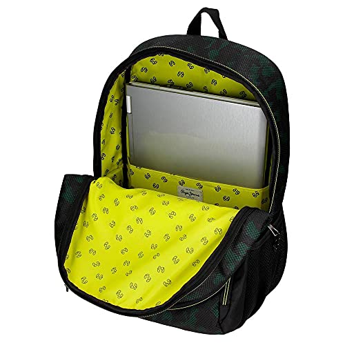 Pepe Jeans Milton Mochila Escolar Doble Compartimento Adaptable a Carro Negro 33x46x17 cms Poliéster 25,81L