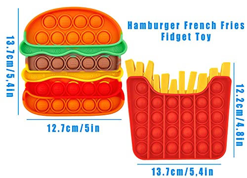 Philicoco Juguetes Pop Bubble Fidget, Push Juguetes Sensoriales para Aliviar la Ansiedad por Estrés, Gadget de Silicona Especial Regalo Niños Adultos (papas fritas y hamburguesas, M)
