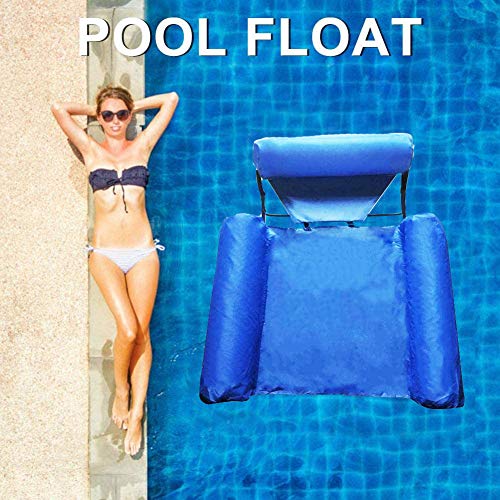 Piscina hamaca portátil plegable hinchable colchón de agua, cama de playa, deportes náuticos, tumbona para adultos y niños, 2 unidades (azul y naranja)