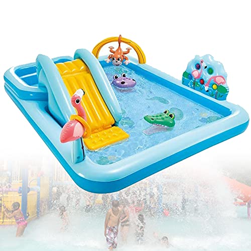 Piscinas Infantiles Jardin con Parche, Portátil Piscina Inflable Infantil con Tobogan, Juegos Hinchables De Agua para La Fiesta Al Aire Libre, Interior, Jardín, Sala De Estar, Fuera (PVC)