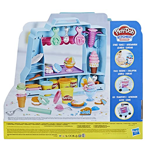 Play-Doh Juego de camión de Helado, Juguete de Juego para niños de 3 años en adelante con 20 Herramientas, 5 Colores compuestos de Modelado, más de 250 Combinaciones posibles