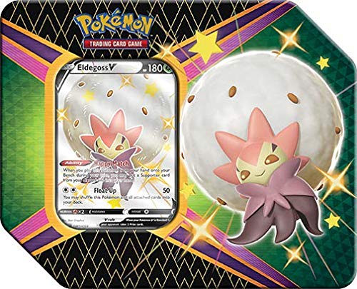 Pokémon, Shining Fates: V Tin - Eldegoss V, Boltund V o Cramorant V (uno al Azar) - Juego de Cartas a Partir de 6 años, 2 Jugadores, más de 10 Minutos de Tiempo de Juego