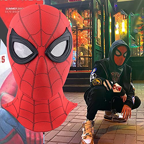 PRETAY Peter Parker Spider-Man Máscara, Accesorios Cabeza Halloween Que Cubre La Cabeza,Disfraz De Película,Mask-Adults,Casco Los Vengadores Capucha Carnaval Tocado Rendimiento