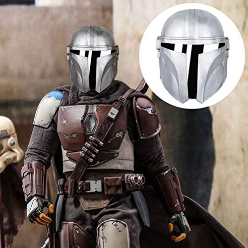 Qhome - Máscara de látex de cara completa para disfraz de mandaloriano de Star Wars, de lujo, de látex, para fiestas de disfraces de Halloween