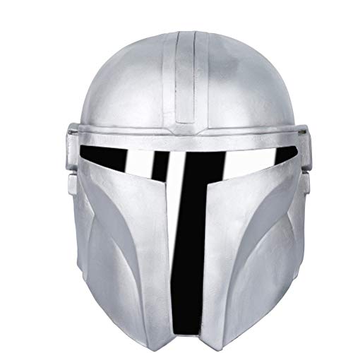 Qhome - Máscara de látex de cara completa para disfraz de mandaloriano de Star Wars, de lujo, de látex, para fiestas de disfraces de Halloween
