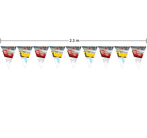 Qualatex 79711 Disney Cars 3 - Bandera triangular para fiestas , color/modelo surtido