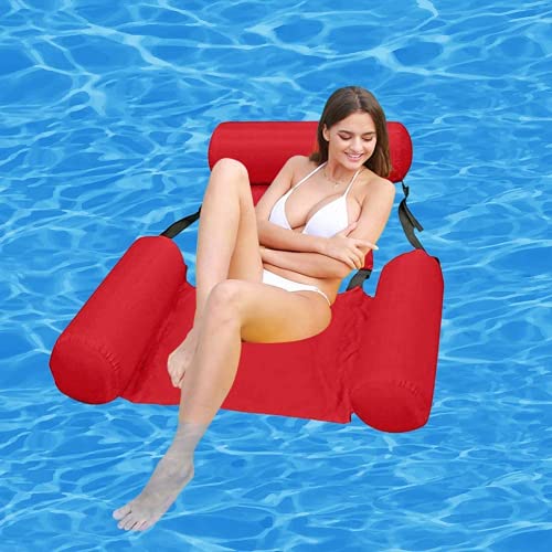 Queta Hamaca Inflable, Hamaca de Agua, Colchón de Aire Ultra cómodo, Colchón de Aire Flotante, Colchoneta Flotante, Plegable Silla de Piscina, Sillón portátil, para Adultos Cama Flotante de Agua