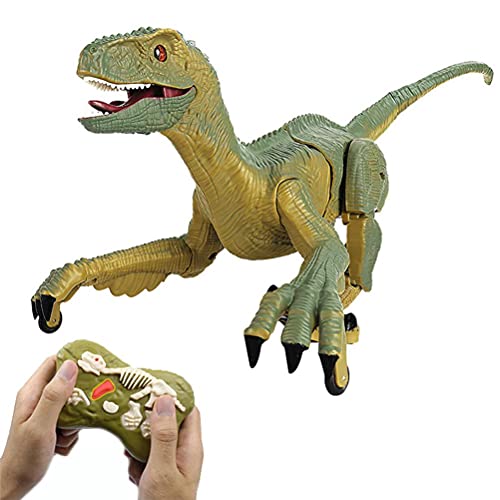 RC Dinosaur Raptor Velociraptor Simulación Modelo Animal, Control Remoto Robot Jurásico Juguete Eléctrico para Caminar para Niños Niños Niñas Regalo