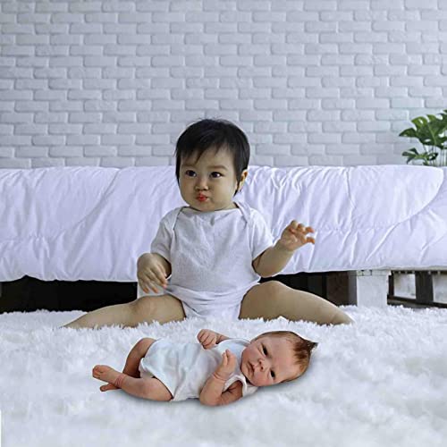 Reborn - Muñeca de silicona para bebé (35,8 cm), diseño realista de bebé, 18,1 pulgadas, lavable, cuerpo entero, para la educación familiar, juegos de rol, muñeca real con ropa para padres e hijos
