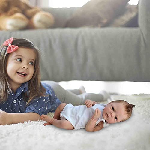 Reborn - Muñeca de silicona para bebé (35,8 cm), diseño realista de bebé, 18,1 pulgadas, lavable, cuerpo entero, para la educación familiar, juegos de rol, muñeca real con ropa para padres e hijos