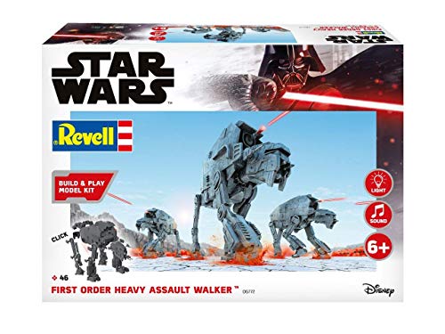 Revell Build & Play 06772 First Order Heavy Assault Walker, 1:164 Star Wars Modellbausatz für Einsteiger zum Stecken und Spielen, Mehrfarbig