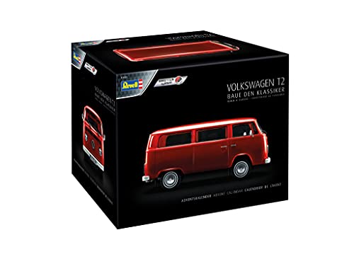 Revell-Volkswagen 01034 Calendario de Adviento VW T2 Bus, Color Rojo
