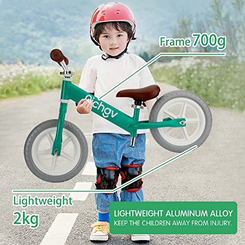 Richgv Bicicleta para niños sin Pedales Bicicleta de Equilibrio Ultraligera Equilibrio de Ejercicio para bebés pequeños con Manillar y sillín Ajustables para niños de 2 a 5 años Regalo