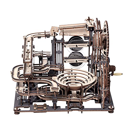 ROKR Puzzle 3D Madera Maquetas para Montar Carrera de mármol Modelo mecánico Kit de construcción con 10 Bolas de Acero para Adolescentes y Adultos, Marble Night City