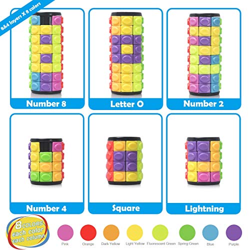 R.Y.TOYS Cylinder Puzzle Magic Cube Puzzle para Adultos Speed Cube Rompecabezas para 5 años de Edad Chicas 3D Rompecabezas para niños Juguetes Juego de Rompecabezas Niños Patrón Juguetes 5100B