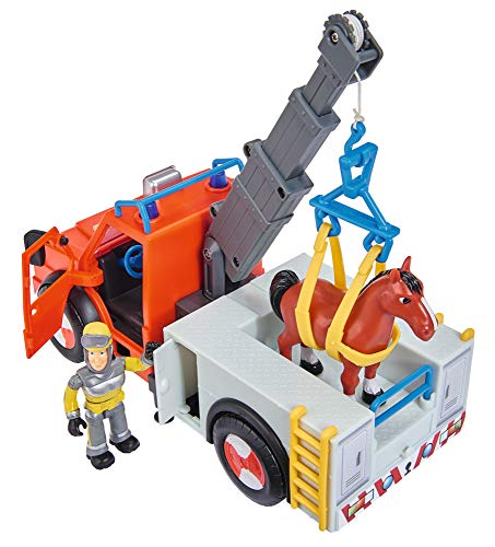 Sam el bombero - camión Rescate 23 cm con Figura y Caballo (Simba Dickie 9258280)