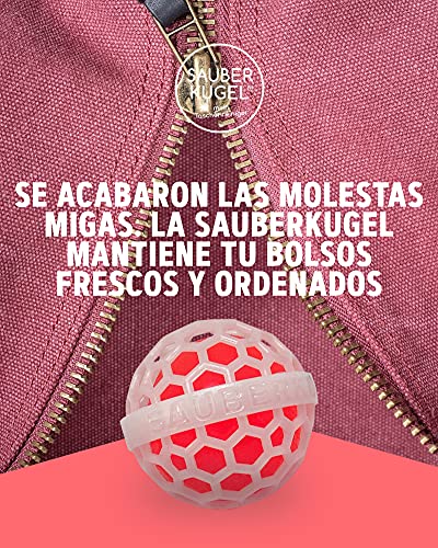 SAUBERKUGEL® para el bolso | Limpiador de bolsos reutilizables para bolsos, carteras y mochilas | Recoge la suciedad, las migas y la pelusa | Sin silicona ni PVC (3,5 cm) (Naranja, 3)