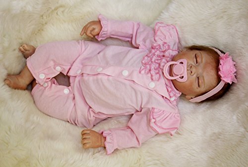 Scnbom 22pulgadas 55cm Bebes Reborn niñas Silicona Blanda muñecas Verdadero Baby Dolls Girls Reales Toddler Recien Nacidos Dorm Realista Ojos Cerrados Nino Originales