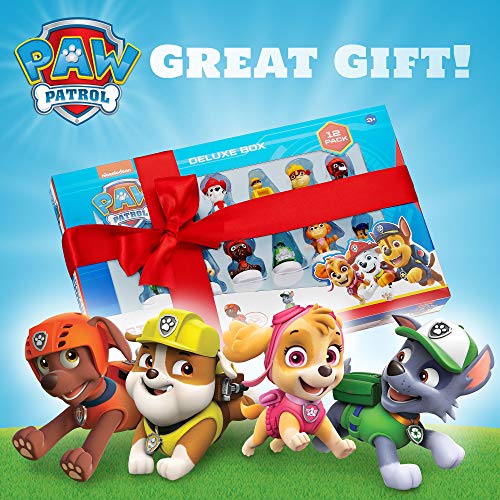 Sellos Patrulla Canina - Paquete de 12 Figuras con Sellos, no ensucian, Decoraciones para Tartas de cumpleaños de la Patrulla Canina, Recuerdos de Fiesta, Minifiguras, 6,3 a 7,6 cm de Altura (A)