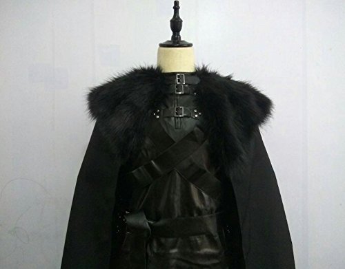 shoperama Super Deluxe Jon Nieve Hombre Disfraz Medieval Guerrero Negro Carnaval Verkleidung