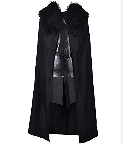 shoperama Super Deluxe Jon Nieve Hombre Disfraz Medieval Guerrero Negro Carnaval Verkleidung