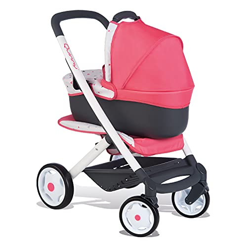 Smoby Carrito de Juguete (253198) Quinny multifunción 3 en 1, Color Rosa