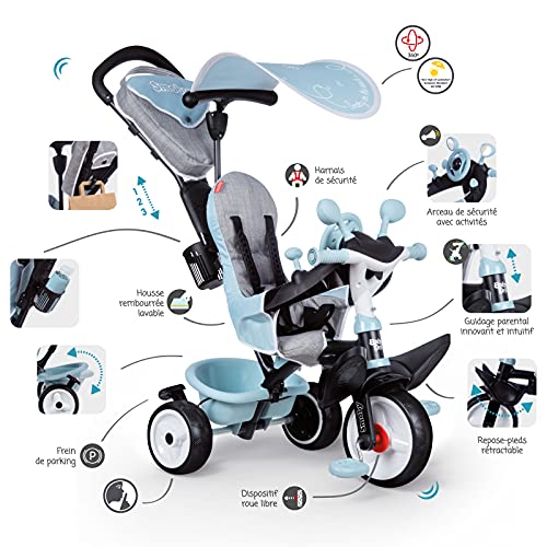 Smoby- Triciclo Baby Driver Confort Azul (741500), Color