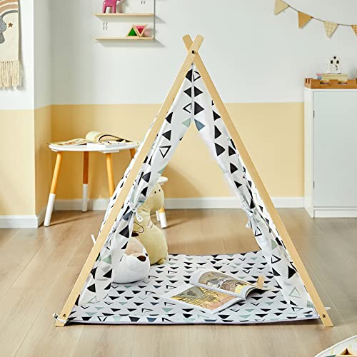 SoBuy OSS02-F02 Tienda de campaña Infantil, Tienda Tipi - Tienda de campaña Interior para niños con 2 Puertas y una Ventana 104 x 109 x 100 cm ES