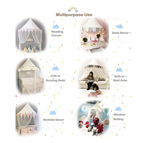 Srfghjs Tienda de niños Tipi niños Carpas La Casita Castillo de algodón Plegable Carpa Dosel de la Cama Cortina Cuna Red (Color : Triangle Flag)
