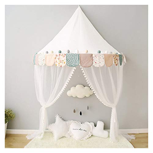 Srfghjs Tienda de niños Tipi niños Carpas La Casita Castillo de algodón Plegable Carpa Dosel de la Cama Cortina Cuna Red (Color : Triangle Flag)