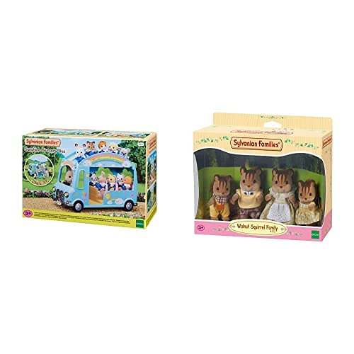 SYLVANIAN FAMILIES - 5317 - Autobús De La Guardería+ - 4172 - Familia Ardilla De La Nuez