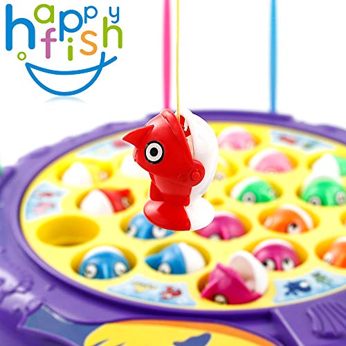 Symiu Juguetes de Pesca para Niños Juegos de Mesa con 21 Peces 2 Modo Caña de Pescar Juegos Educativos Regalo para Niños Niñas 3 4 5 6 Años