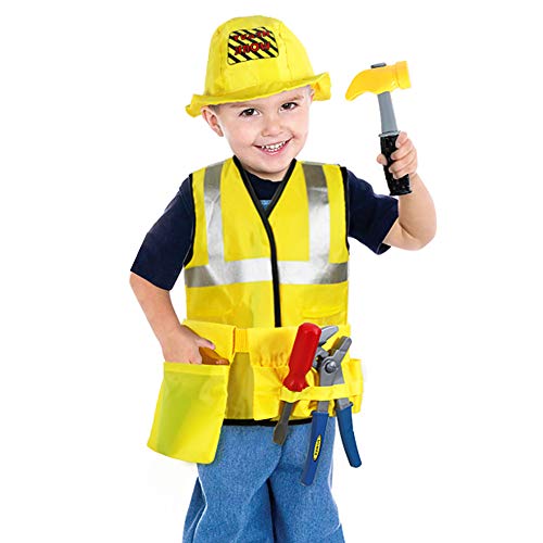 Tacobear Obrero Disfraz para Niños con Herramientas Juguetes vehiculares Disfraz Trabajador Construcción Disfraz de rolpara Carnaval Halloween Navidad