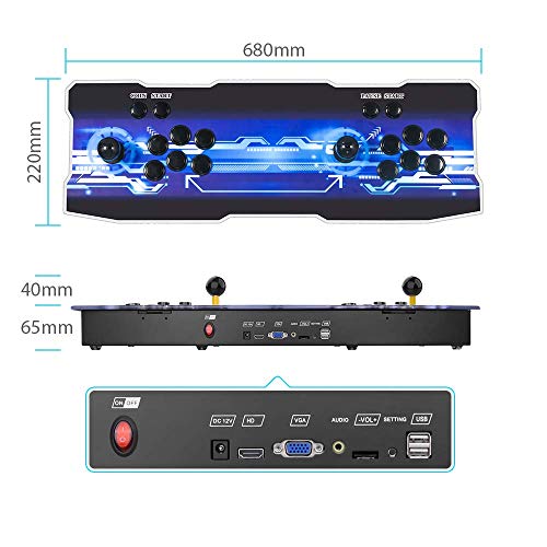TAPDRA Consola de Juegos Retro Arcade 3D Pandora Key 7 4188 Retro HD Games (Juegos 3D 160 en uno incluidos) HD 1280x720 Soporte multijugador Agregar más Juegos Salida de Audio HDMI/VGA/USB/3,5mm