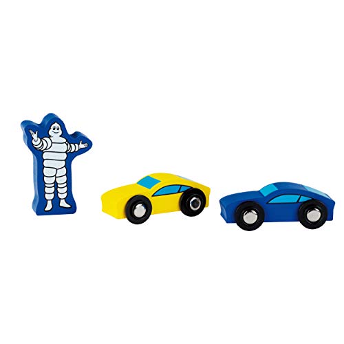 Theo Klein- Aparcamiento Michelin con 3 Plantas Garaje Que Incluye 2 Coches y Mucho más I Compatible con Pistas de Madera I Medidas: 46 cm x 29 cm x 39 cm I Juguete para niños de 3 años (3404)