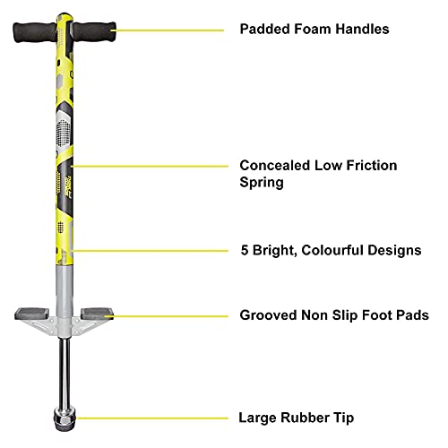 Think Gizmos Pogo Stick para niños - Saltadores para niños Modelo Aero Advantage - Juguetes niño 5 años a 10 años MAX 36 kg - Stick Jumper (Negro y Amarillo)
