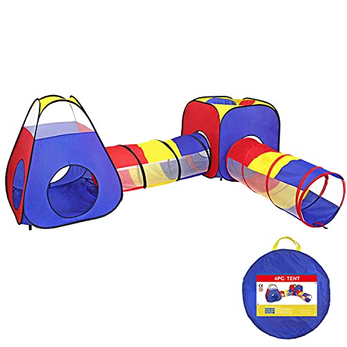 Tienda Campaña Infantile, Ouinne 4 en 1 Pop-up Casita Infantil con Tunel Parque Infantile Plegable Pop Up Tienda de Juegos Plegable con Casita Infanti