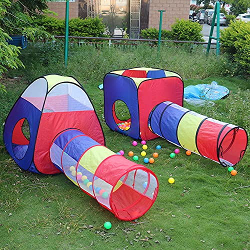 Tienda Campaña Infantile, Ouinne 4 en 1 Pop-up Casita Infantil con Tunel Parque Infantile Plegable Pop Up Tienda de Juegos Plegable con Casita Infanti
