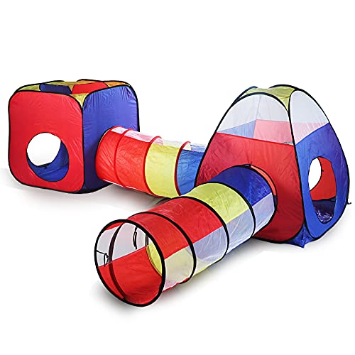 Tienda Campaña Infantile, Ouinne 4 en 1 Pop-up Casita Infantil con Tunel Parque Infantile Plegable Pop Up Tienda de Juegos Plegable con Casita Infanti