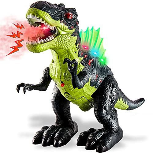 TOEY PLAY Dinosaurios Juguetes para Niños, Eléctrico Tyrannosaurus Rex con Niebla de Agua, Sonido y Luz Juguete Educativo Niñas 3 4 5 Años