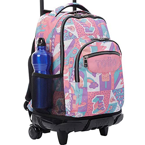 TOTTO Morral Rue Bomper Renglones Mochila con Ruedas, Adultos Unisex, Rosa (Rosa), Talla Única