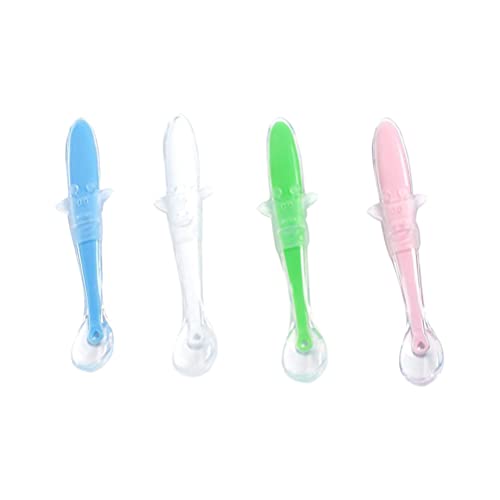TOYANDONA 4 Unidades de Cuchara Dispensadora de Alimentos para Bebés Cuchara de Silicona para Bebés Biberón Alimentador de Alimentos Sólidos para Bebés Cucharas Dispensadoras de Alimentos