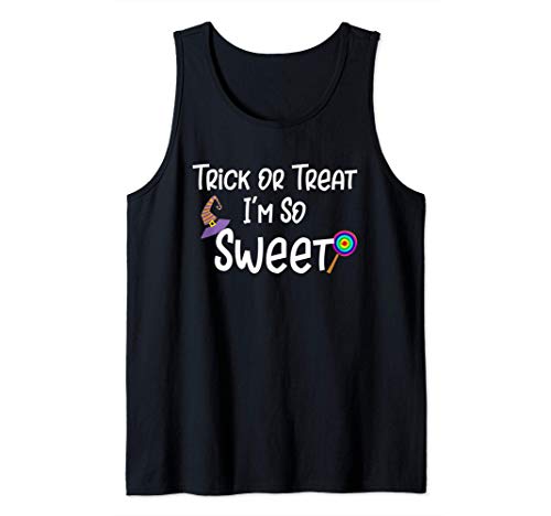 Truco o trato Soy tan dulce Bruja linda Halloween Camiseta sin Mangas