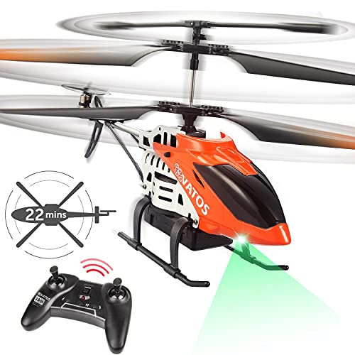 VATOS Helicóptero teledirigido – 22 minutos volando con luz LED – 2,4 GHz y 3,5 canales – Mini helicóptero para niños y adultos – Ideal como regalo